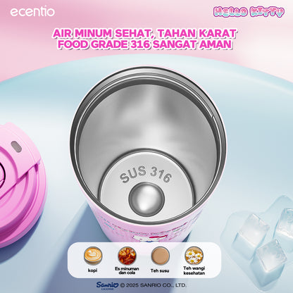 【ORI】ecentio tumbler minum hello kitty 530ml premium tahan dingin 24 jam botol stainless 316 portable tumblr botol minum