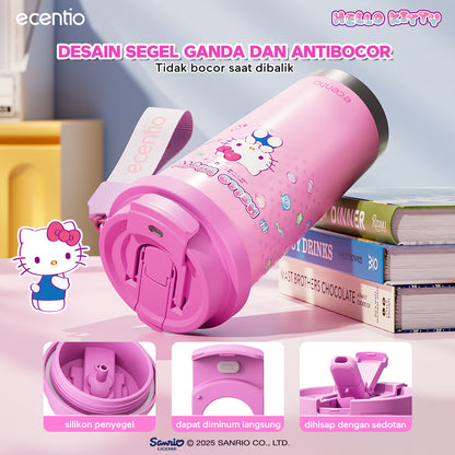 【ORI】ecentio tumbler minum hello kitty 530ml premium tahan dingin 24 jam botol stainless 316 portable tumblr botol minum