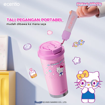 【ORI】ecentio tumbler minum hello kitty 530ml premium tahan dingin 24 jam botol stainless 316 portable tumblr botol minum