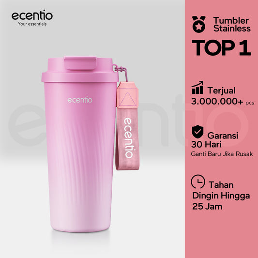 【Gradasi Warna Macaron】ecentio Tumbler stainless steel  Tahan panas dan dingin Portable tumblr 530ml
