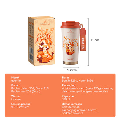 【Disney Mermaid Series】ecentio tumbler Stainless Vacuum 530ml Disney Mermaid Portable Thermos Botol minum besar