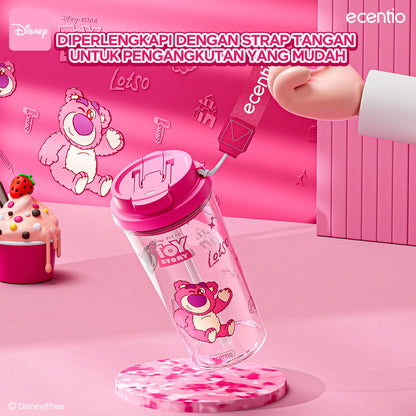 ecentio botol minum aesthetic 580ml anak perempuan disney collaborative edition with straw