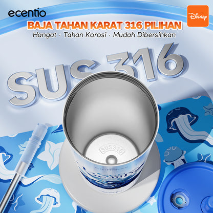 【Disney Mermaid Series】ecentio tumbler Stainless Vacuum 530ml Disney Mermaid Portable Thermos Botol minum besar