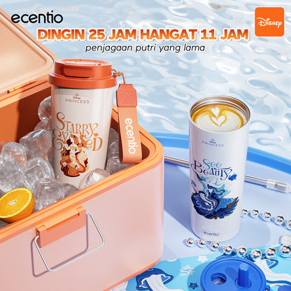 【Disney Mermaid Series】ecentio tumbler Stainless Vacuum 530ml Disney Mermaid Portable Thermos Botol minum besar
