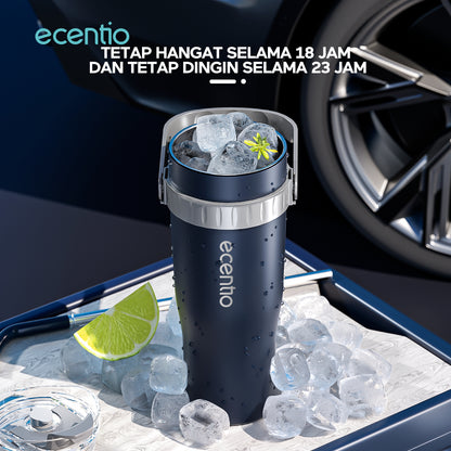 【🌟Pre-Order】【BIG MAC】ecentio Tumbler Stainless Steel 304 Tahan Dingin Botol Minum 1200ml Dengan Straw Portable Car Drinking Cup Bpa Free -Biru/Gradien