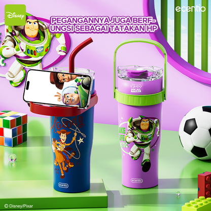 ecentio tumbler minum stainless 1.2L Disney Toy Story Woody & Buzz tahan dingin 24jam premium botol minum aesthetic besar