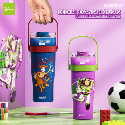 ecentio tumbler minum stainless 1.2L Disney Toy Story Woody & Buzz tahan dingin 24jam premium botol minum aesthetic besar