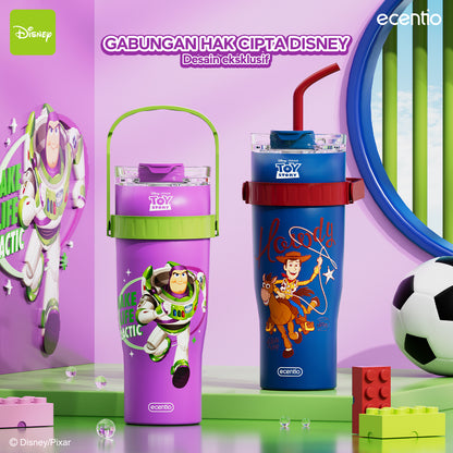 ecentio tumbler minum stainless 1.2L Disney Toy Story Woody & Buzz tahan dingin 24jam premium botol minum aesthetic besar