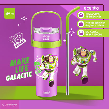 ecentio tumbler minum stainless 1.2L Disney Toy Story Woody & Buzz tahan dingin 24jam premium botol minum aesthetic besar