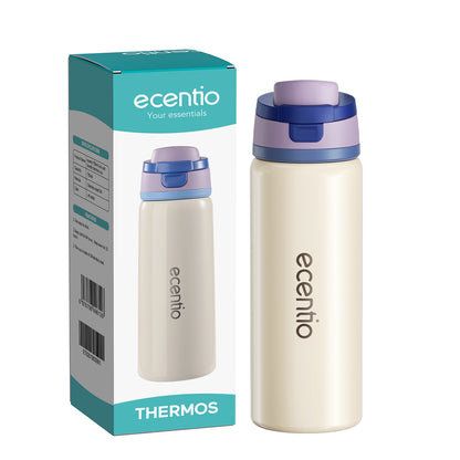 ecentio tumbler minum stainless 750ml botol minum aesthetic Dapat Menahan suhu dingin selama 64 jam Desain dan penampilan yang modis termos