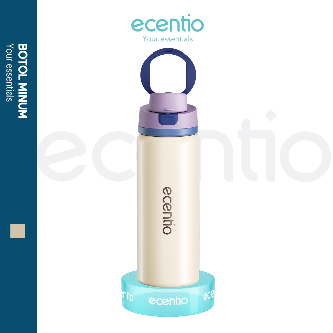 【🌟Pre-Order】ecentio tumbler minum stainless 750ml botol minum aesthetic Dapat Menahan suhu dingin selama 64 jam Desain dan penampilan yang modis termos