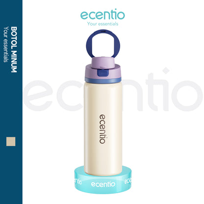 ecentio tumbler minum stainless 750ml botol minum aesthetic Dapat Menahan suhu dingin selama 64 jam Desain dan penampilan yang modis termos