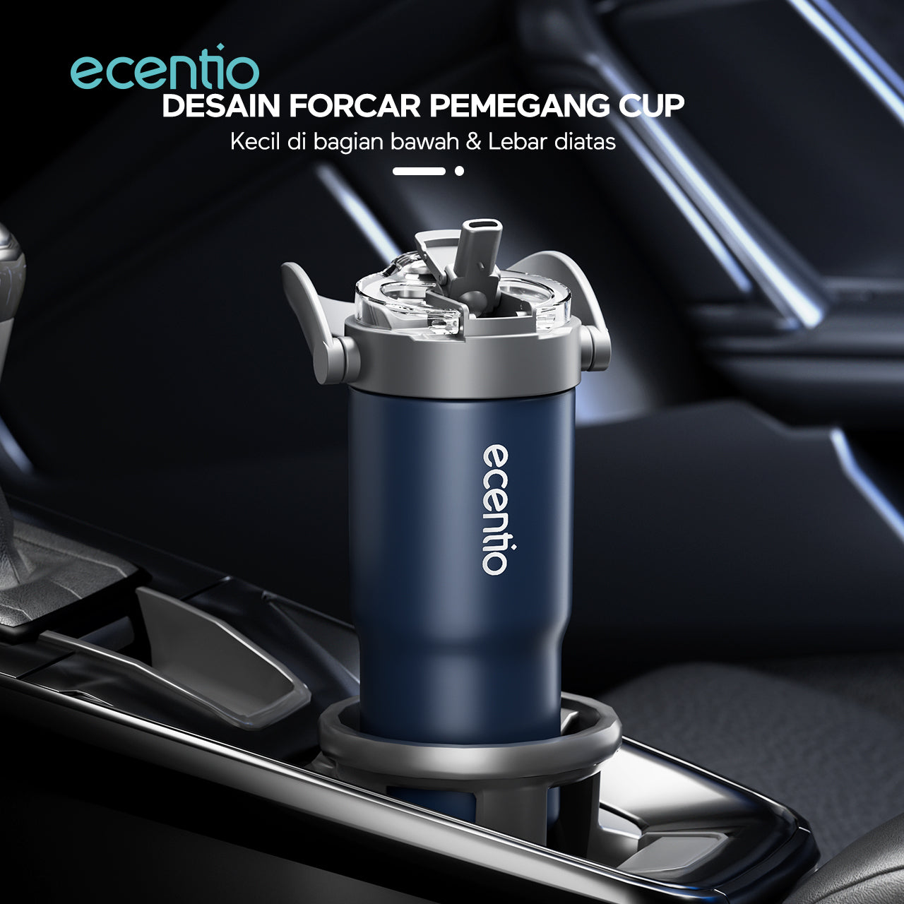 【GRAND LAUNCH】ecentio tumbler Stainless Vacuum 750ml Portable Tutup yang mudah dibuka  Thermos Botol minum besar