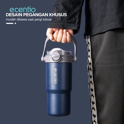 【GRAND LAUNCH】ecentio tumbler Stainless Vacuum 750ml Portable Tutup yang mudah dibuka  Thermos Botol minum besar