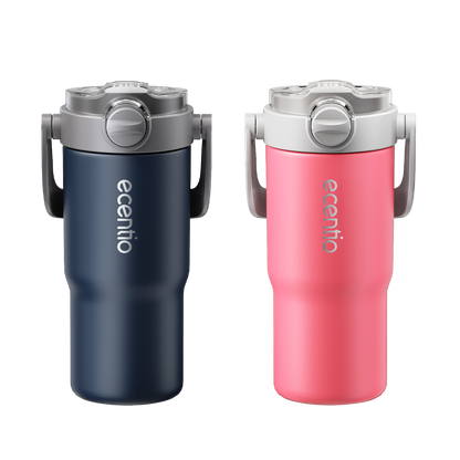 【GRAND LAUNCH】ecentio tumbler Stainless Vacuum 750ml Portable Tutup yang mudah dibuka  Thermos Botol minum besar