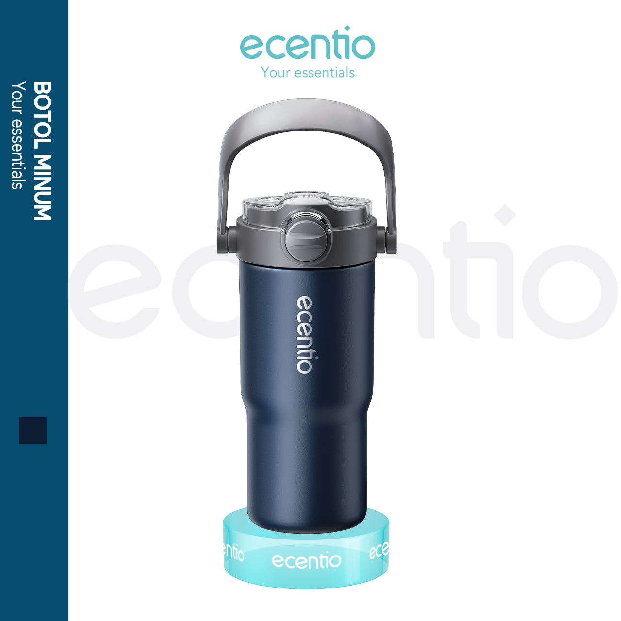 【GRAND LAUNCH】ecentio tumbler Stainless Vacuum 750ml Portable Tutup yang mudah dibuka  Thermos Botol minum besar