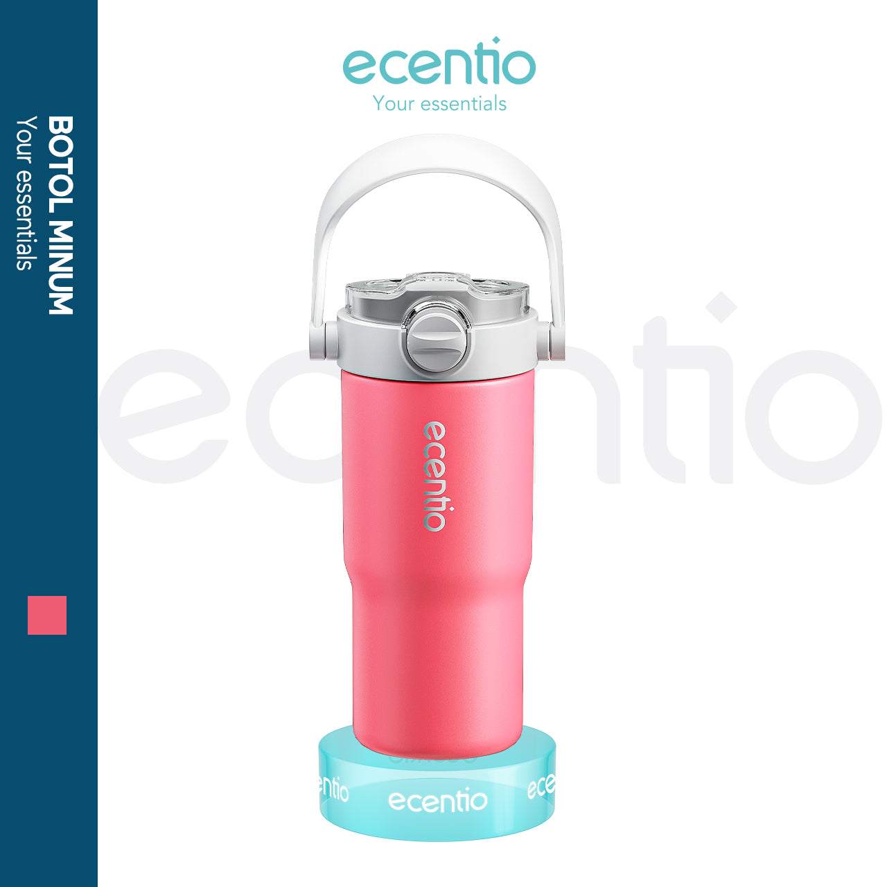 【GRAND LAUNCH】ecentio tumbler Stainless Vacuum 750ml Portable Tutup yang mudah dibuka  Thermos Botol minum besar