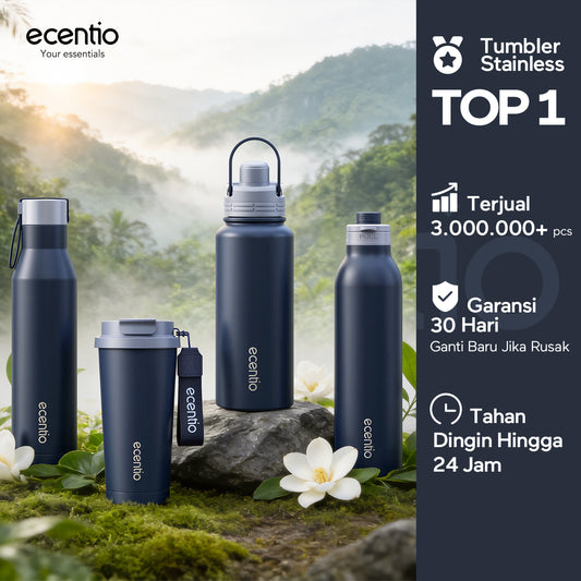 [Easego Rainforest Mist Series] ecentio Tumbler Premium Stainless Vacuum 530ml/800ml/1000ml Outdoor Portable aesthetic Thermos Botol Minum Tahan Dingin 48 Jam Tahan Panas 22 Jam Anti Bocor