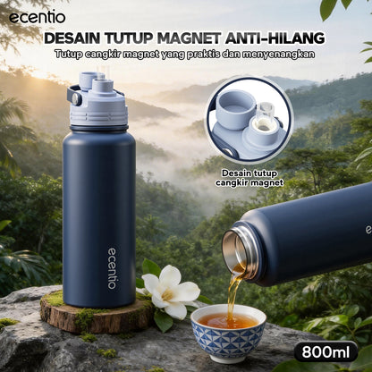 [Easego Rainforest Mist Series] ecentio Tumbler Premium Stainless Vacuum 530ml/800ml/1000ml Outdoor Portable aesthetic Thermos Botol Minum Tahan Dingin 48 Jam Tahan Panas 22 Jam Anti Bocor