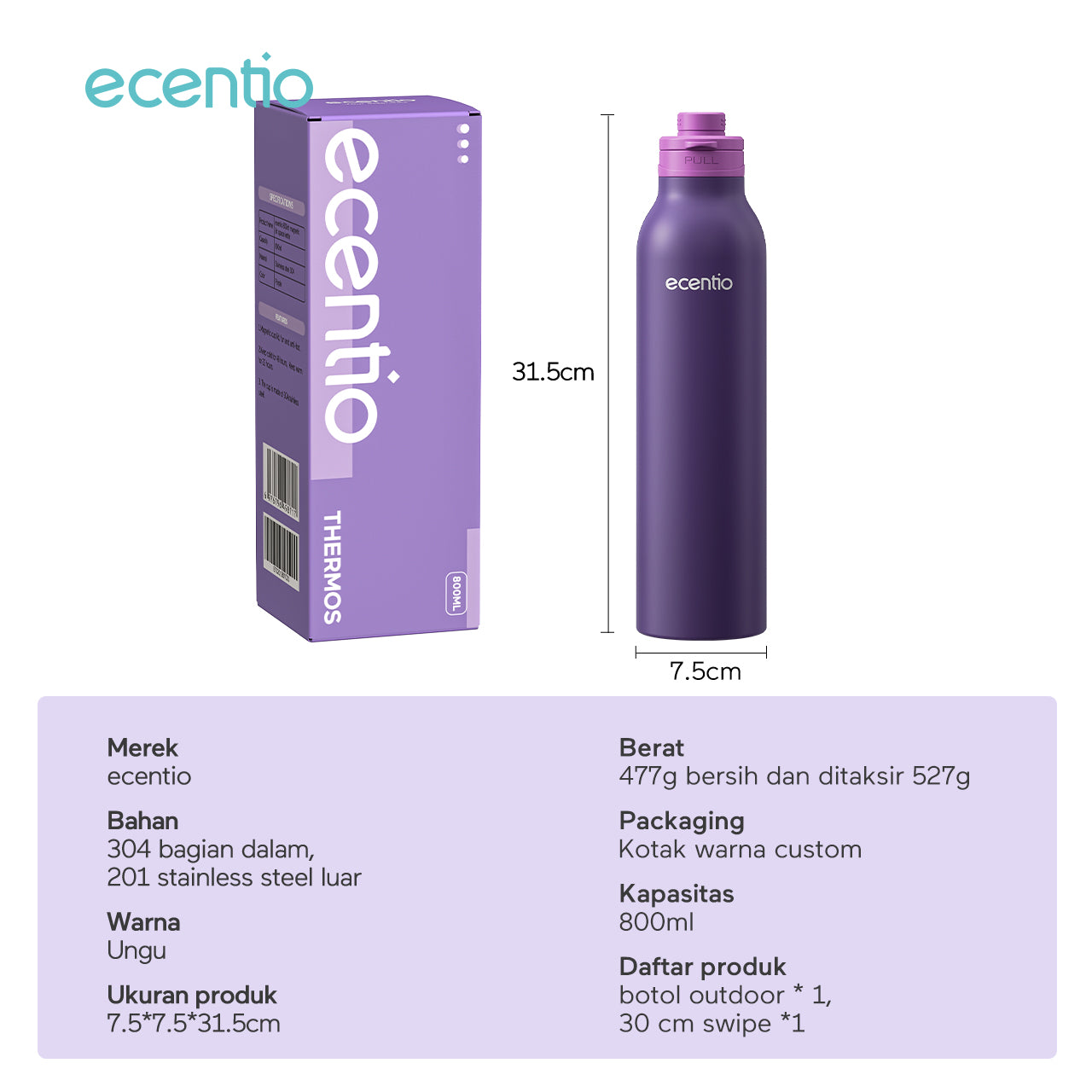 tempat minum stainless estetik anak laki laki 1 liter wadah minum stainless tumbler botol minum