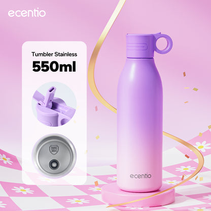 【Gradasi Warna Macaron】ecentio tumbler Stainless Vacuum Portable Thermos Botol minum besar