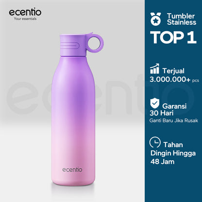 【Outdoor】ecentio outdoor bottle with handle and nozzle aktivitas outdoor tahan dingin 24 jam botol stainless portable tumblr 550ml