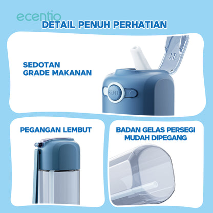 【🌟Pre-Order】ecentio botol minum 550ml Portable Botol air Anak Sport Outdoor Anti Bocor kunci aman tersembunyi Tahan Dingin Panas BPA Free