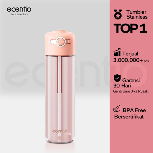 【🌟Pre-Order】ecentio botol minum 550ml Portable Botol air Anak Sport Outdoor Anti Bocor kunci aman tersembunyi Tahan Dingin Panas BPA Free