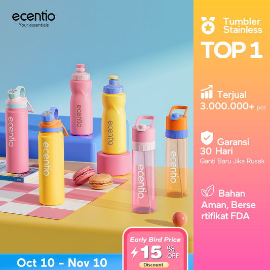 【Dopamine Sport Series】ecentio ourdoor tumbler Stainless olahraga Vacuum 800ml sport aesthetic lari Portable Tetap dingin selama 24 JAM Thermos Botol minum besar