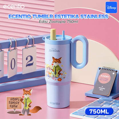 [New Launch] ecentio tumbler stainless 316 Disney Zootopia 750ml / 500ml tahan panas dingin 24 jam botol minum lucu aesthetic portable termos air panas botol minum anak botol minum anak perempuan tumbler anak