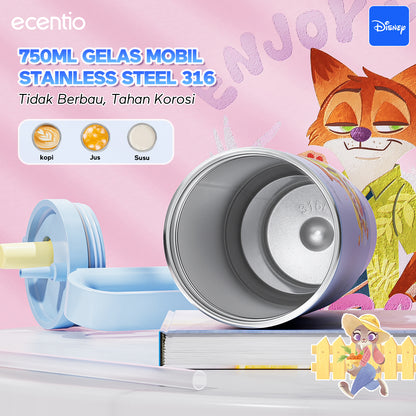 [New Launch] ecentio tumbler stainless 316 Disney Zootopia 750ml / 500ml tahan panas dingin 24 jam botol minum lucu aesthetic portable termos air panas botol minum anak botol minum anak perempuan tumbler anak