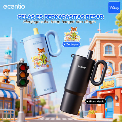 ecentio tumbler Stainless 750ml Portable Thermos Botol minum besar tas tumbler tahan panas dingin 24 jam lucu tumblr aesthetic termos air panas tumbler kopi tumbler sedotan botol minum botol minum sekolahanak laki laki