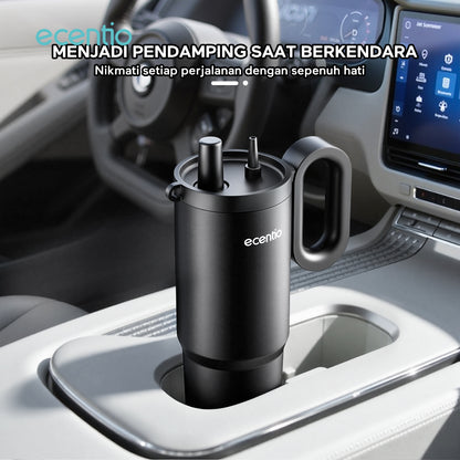 ecentio tumbler Stainless 750ml Portable Thermos Botol minum besar tas tumbler tahan panas dingin 24 jam lucu tumblr aesthetic termos air panas tumbler kopi tumbler sedotan botol minum botol minum sekolahanak laki laki
