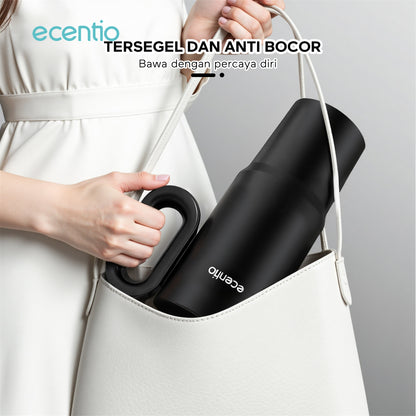 ecentio tumbler Stainless 750ml Portable Thermos Botol minum besar tas tumbler tahan panas dingin 24 jam lucu tumblr aesthetic termos air panas tumbler kopi tumbler sedotan botol minum botol minum sekolahanak laki laki