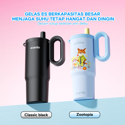 ecentio tumbler Stainless 750ml Portable Thermos Botol minum besar tas tumbler tahan panas dingin 24 jam lucu tumblr aesthetic termos air panas tumbler kopi tumbler sedotan botol minum botol minum sekolahanak laki laki