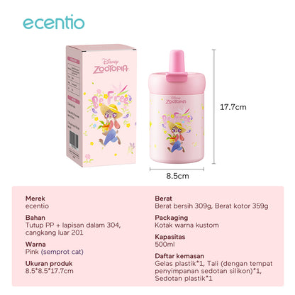 [New Launch] ecentio tumbler stainless 316 Disney Zootopia 750ml / 500ml tahan panas dingin 24 jam botol minum lucu aesthetic portable termos air panas botol minum anak botol minum anak perempuan tumbler anak