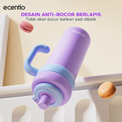 [Soft Cloud Series] ecentio tumbler Stainless protable 750ml/550ml outdoor sport lari Portable Tetap dingin selama 24 JAM Thermos Botol minum besar