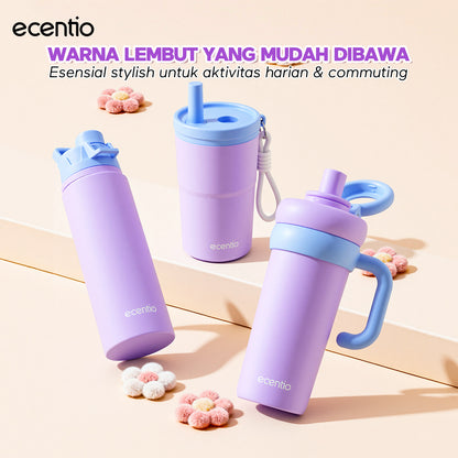 [Soft Cloud Series] ecentio tumbler Stainless protable 750ml/550ml outdoor sport lari Portable Tetap dingin selama 24 JAM Thermos Botol minum besar