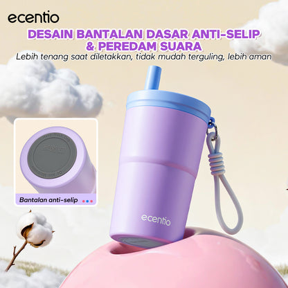 [Soft Cloud Series] ecentio tumbler Stainless protable 750ml/550ml outdoor sport lari Portable Tetap dingin selama 24 JAM Thermos Botol minum besar