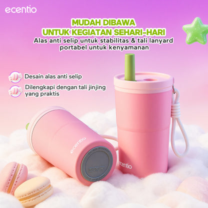 [Sweet Mist Series] ecentio tumbler aesthetic premium Stainless Steel & Aluminium portable 500ml/750ml Botol minum besar Thermos Tetap hangat 24 JAM & dingin 10 JAM anti bocor mudah dibersihkan gaya manis look elegant aesthetic