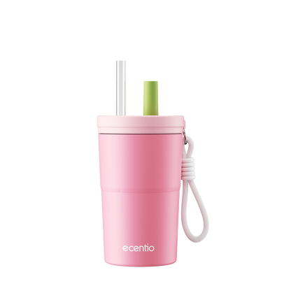 [Sweet Mist Series] ecentio tumbler aesthetic premium Stainless Steel & Aluminium portable 500ml/750ml Botol minum besar Thermos Tetap hangat 24 JAM & dingin 10 JAM anti bocor mudah dibersihkan gaya manis look elegant aesthetic