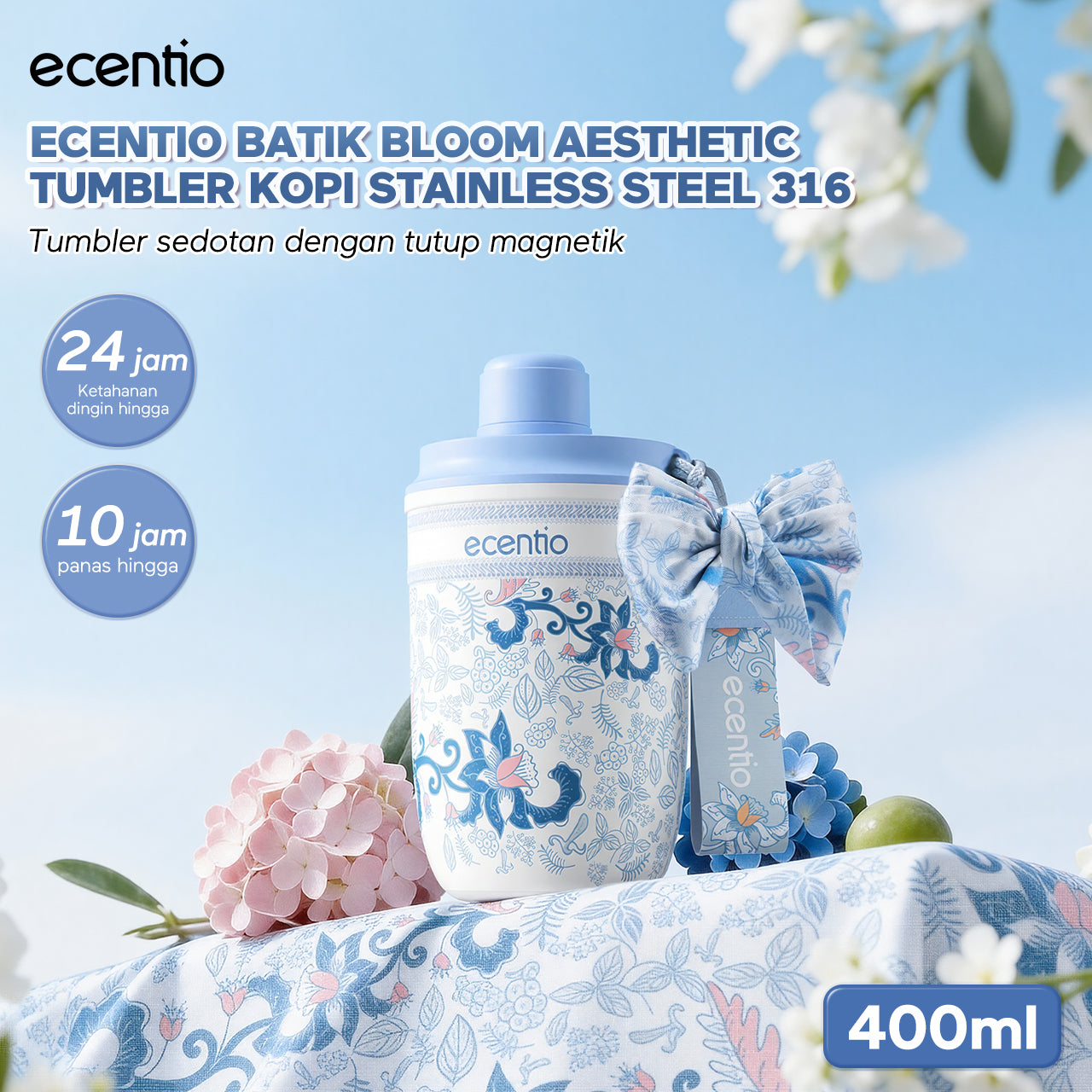 ecentio Ramadhan Gift Set — Batik Tumbler × Snack Box × Sajadah