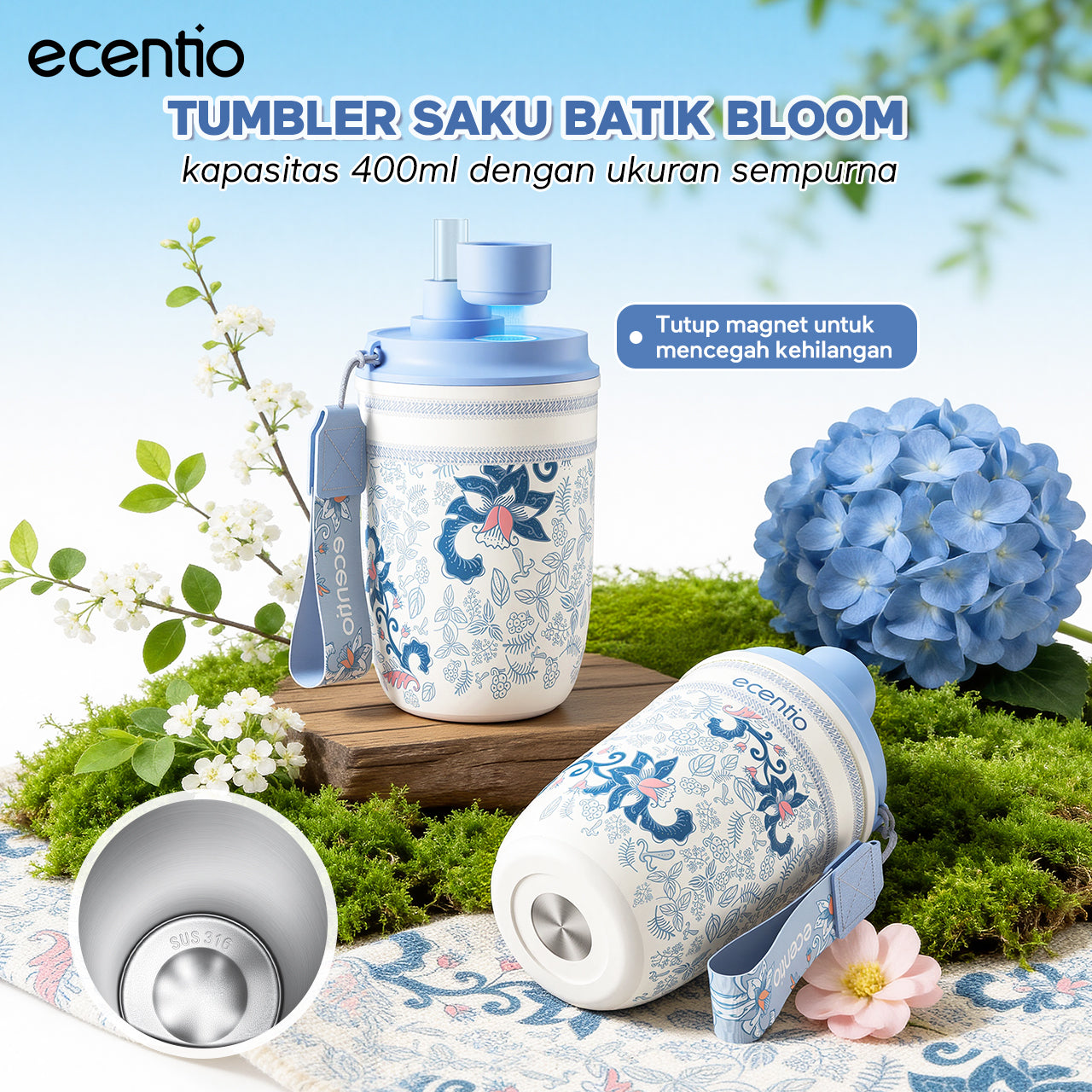 ecentio Ramadhan Gift Set — Batik Tumbler × Snack Box × Sajadah