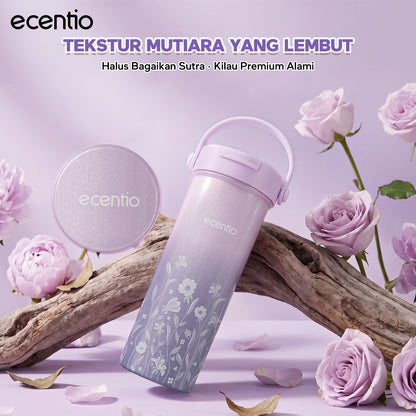 [Pearl Bloom series] ecentio Tumbler 400ml/680ml/850ml Desain Minimalis Elegan Botol Minum Portable Aesthetic Lucu Thermos Tahan Panas Dingin 24 Jam Anti Bocor Premium Sedotan Cocok Untuk Sekolah Anak Laki-Laki