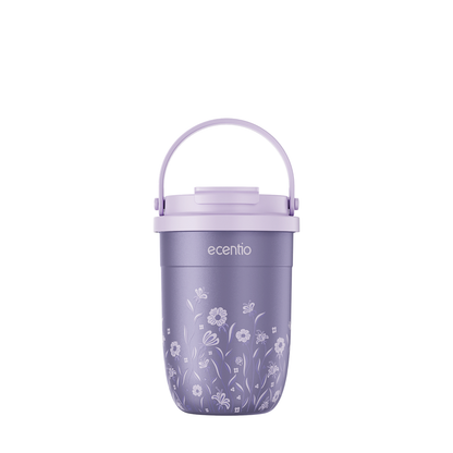 [Pearl Bloom series] ecentio Tumbler 400ml/680ml/850ml Desain Minimalis Elegan Botol Minum Portable Aesthetic Lucu Thermos Tahan Panas Dingin 24 Jam Anti Bocor Premium Sedotan Cocok Untuk Sekolah Anak Laki-Laki