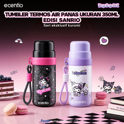 ecentio botol minum aesthetic kuromi series 850ml/580ml/350ml tumbler tahan panas dingin 24 jam portabel tumbler Cocok untuk bepergian ke sekolah termos air panas