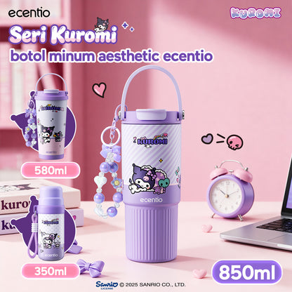 [kuromi series -Ungu] ecentio botol minum aesthetic 850ml/580ml/350ml tumbler tahan panas dingin 24 jam portabel tumbler Cocok untuk bepergian ke sekolah termos air panas