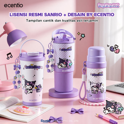 [kuromi series -Ungu] ecentio botol minum aesthetic 850ml/580ml/350ml tumbler tahan panas dingin 24 jam portabel tumbler Cocok untuk bepergian ke sekolah termos air panas