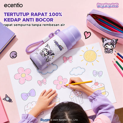 [kuromi series -Ungu] ecentio botol minum aesthetic 850ml/580ml/350ml tumbler tahan panas dingin 24 jam portabel tumbler Cocok untuk bepergian ke sekolah termos air panas
