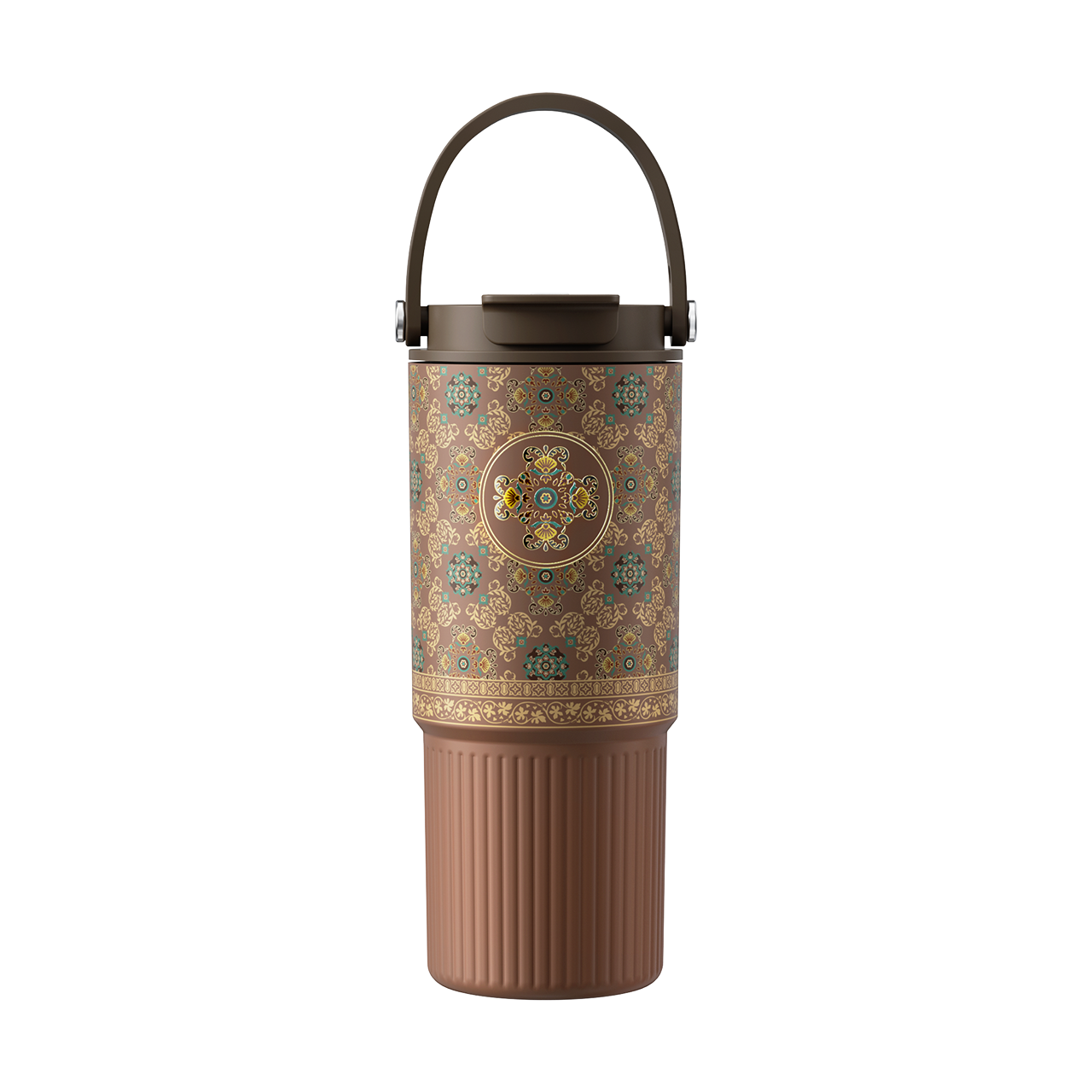 ecentio SULORA Series batik tumbler stainless 316 dalam keramik 600ml/680ml/850ml Botol minum Aesthetic Portable Thermos besar tas tumbler tahan panas dingin 36 jam Thermos Botol minum besar